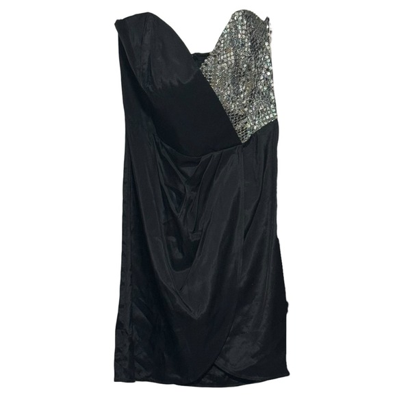 Fredericks Of Hollywood VTG Y2K Black Strapless Sequin Dress Cocktail Sz 11/12 - Picture 4 of 12